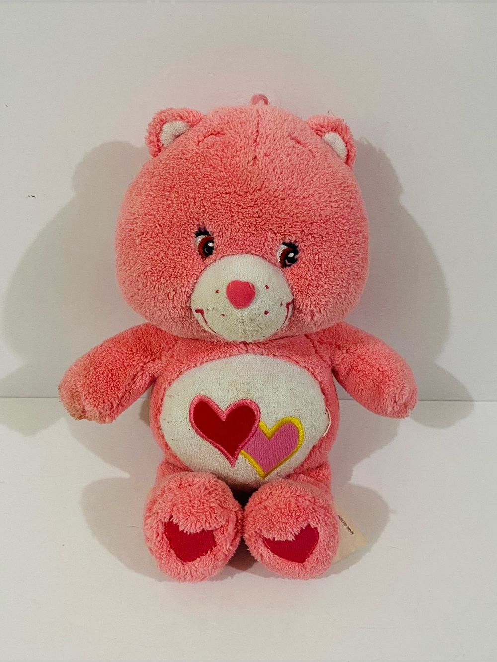 Care Bears Pink Heart Plush Bear with Red & Yellow Accents